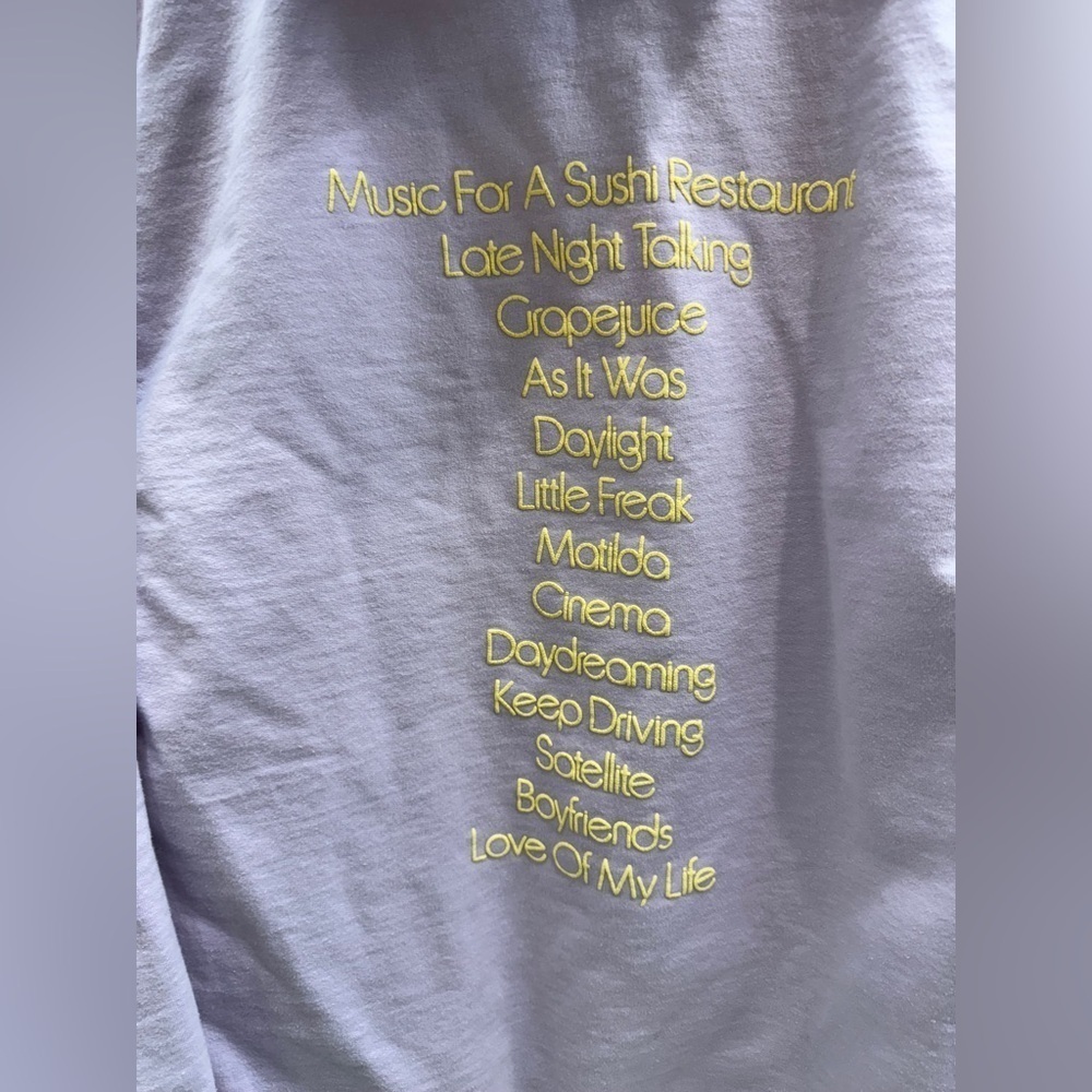 Harry Styles Hoodie Womens Size M Lavender Harrys House Love on Tour Sweatshirt - Picture 3 of 8